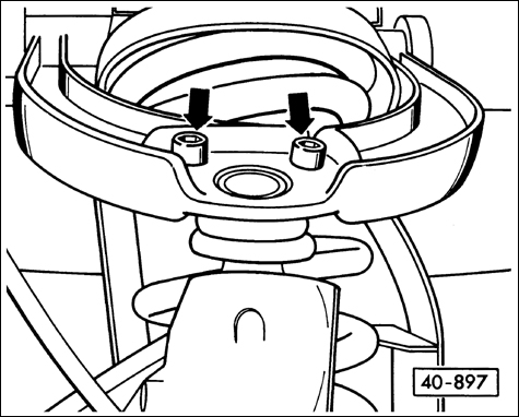 Remove upper ball joint from control arm (arrows).
40 Front Wheel Suspension-Shafts & Axle
page 40.20